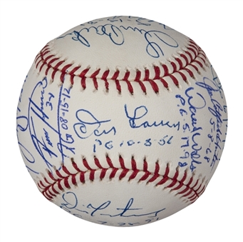 Perfect Game Pitchers Multi-Signed Baseball with 18 Signatures Including Larsen, Koufax and Hunter (Steiner & PSA/DNA)